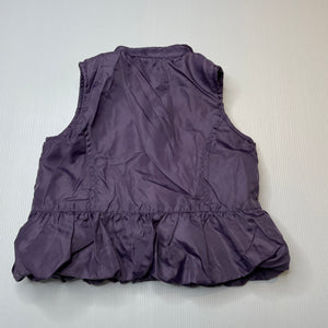Girls Kids Stuff, purple lightweight vest, zip, EUC, size 2,  