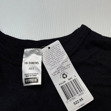Load image into Gallery viewer, unisex Bonds, black cotton long sleeve top, NEW, size 2,  