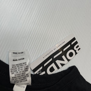 unisex Bonds, black cotton long sleeve top, NEW, size 2,  