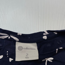 Load image into Gallery viewer, Girls B Collection, navy cotton long sleeve top, GUC, size 2,  