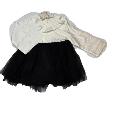 Girls XMM Kids, spliced black & white dress, NEW, size 0-1, L: 39cm