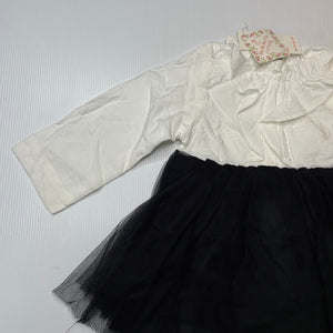 Girls XMM Kids, spliced black & white dress, NEW, size 0-1, L: 39cm