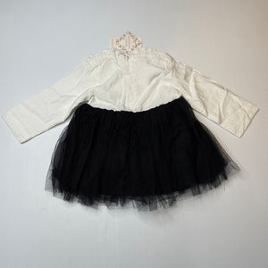 Girls XMM Kids, spliced black & white dress, NEW, size 0-1, L: 39cm