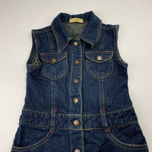 Load image into Gallery viewer, Girls ELFIN DOLL KIDS, dark denim dress, armpit to armpit: 30cm, EUC, size 3-5, L: 48cm