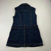 Load image into Gallery viewer, Girls ELFIN DOLL KIDS, dark denim dress, armpit to armpit: 30cm, EUC, size 3-5, L: 48cm