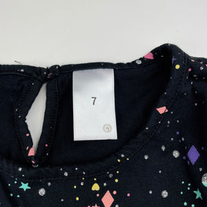 Girls Target, cotton long sleeve dress, pockets, EUC, size 7, L: 59cm
