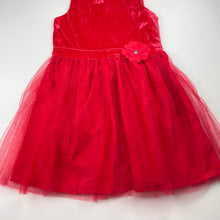 Load image into Gallery viewer, Girls Carters, red velvet &amp; tulle party dress, EUC, size 6, L: 62cm