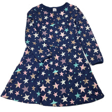 Load image into Gallery viewer, Girls Target, cotton long sleeve dress, stars, EUC, size 7, L: 62cm