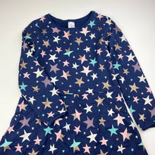Load image into Gallery viewer, Girls Target, cotton long sleeve dress, stars, EUC, size 7, L: 62cm