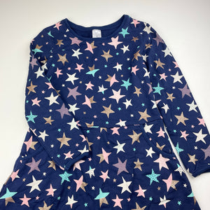 Girls Target, cotton long sleeve dress, stars, EUC, size 7, L: 62cm