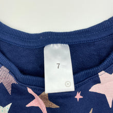 Load image into Gallery viewer, Girls Target, cotton long sleeve dress, stars, EUC, size 7, L: 62cm