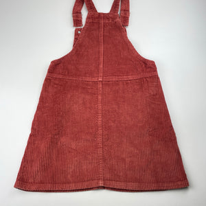 Girls Anko, chunky corduroy cotton overalls dress, GUC, size 9, L: 68cm