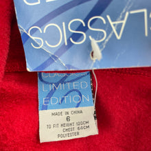 Load image into Gallery viewer, unisex Classics Ltd Edition, red fleece sweater / jumper, NEW, size 6,  