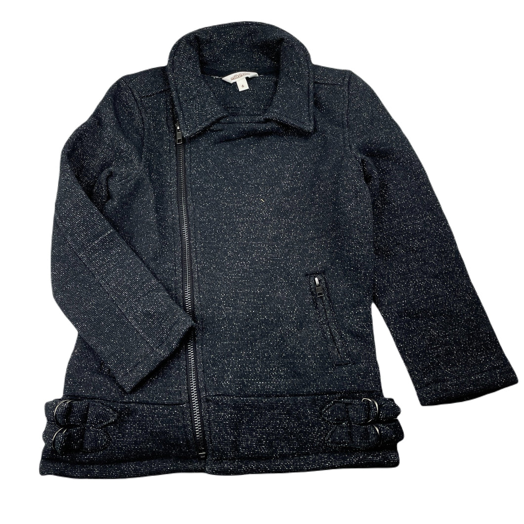 Girls Milkshake, fleece lined black & silver metallic jacket, EUC, size 6,  