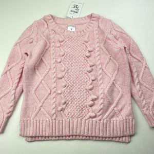 Girls Target, pink knitted cotton sweater / jumper, NEW, size 3,  