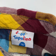 Load image into Gallery viewer, Boys Topolino, checked cotton long sleeve shirt, EUC, size 6,  