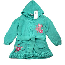 Load image into Gallery viewer, Girls Kids Inc, cotton chunky knit hooded long cardigan, L: 44cm, NEW, size 2,  