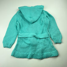 Load image into Gallery viewer, Girls Kids Inc, cotton chunky knit hooded long cardigan, L: 44cm, NEW, size 2,  