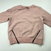 Load image into Gallery viewer, Girls Bardot Junior, pink ribbed long sleeve top, light pilling, FUC, size 4,  