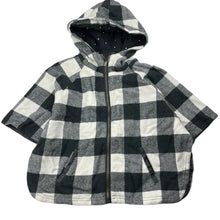 Load image into Gallery viewer, Girls Cotton On, checked hooded poncho jacket, EUC, size 5-6,  