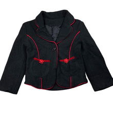 Load image into Gallery viewer, Girls KIBABI, lined black jacket, armpit to armpit: 34cm, shoudler to cuff: 39cm, EUC, size 5-6,  