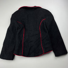 Load image into Gallery viewer, Girls KIBABI, lined black jacket, armpit to armpit: 34cm, shoudler to cuff: 39cm, EUC, size 5-6,  