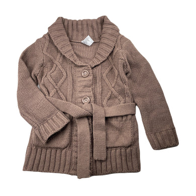 Girls H&T, chunky knit long cardigan, L: 40cm, GUC, size 3,  