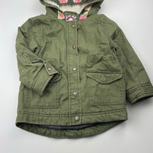 Load image into Gallery viewer, Girls Cotton On, khaki cotton hooded jacket / coat, GUC, size 2,  