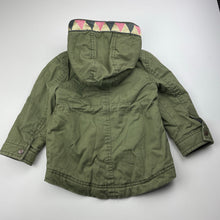 Load image into Gallery viewer, Girls Cotton On, khaki cotton hooded jacket / coat, GUC, size 2,  