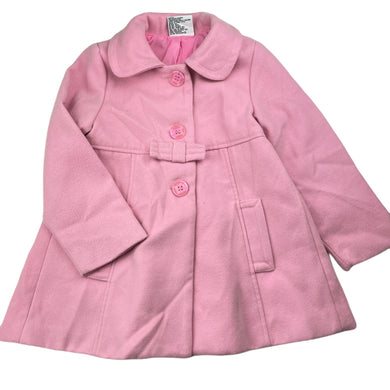 Girls Mango, lined pink jacket / coat, L: 51cm, marks lower front, FUC, size 5,  