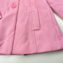 Load image into Gallery viewer, Girls Mango, lined pink jacket / coat, L: 51cm, marks lower front, FUC, size 5,  