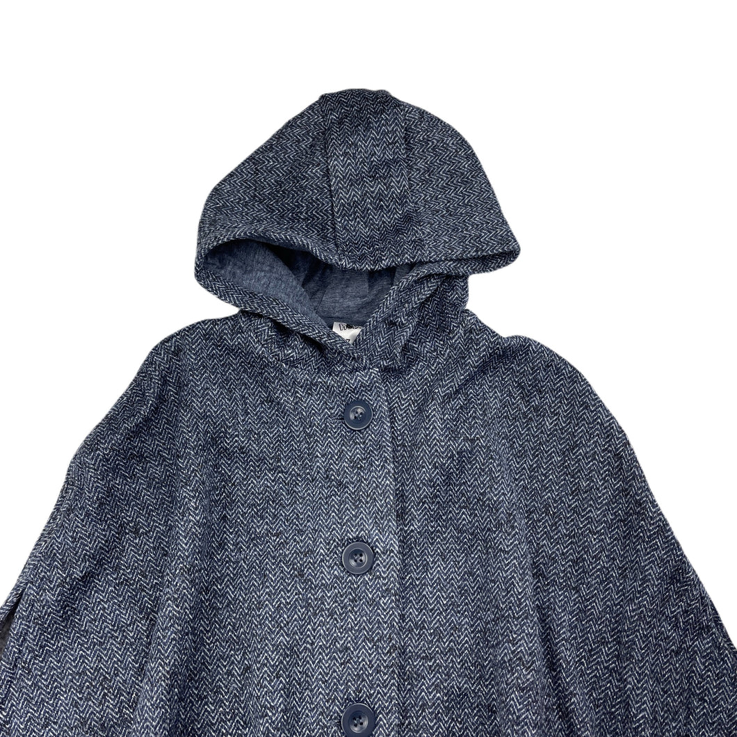 Girls H&T, fleece lined hooded poncho jacket, EUC, size 7,  
