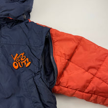 Load image into Gallery viewer, Boys Veg Out, navy &amp; orange jacket, detachable sleeves/hood, NEW, size 2,  