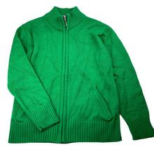 Load image into Gallery viewer, Boys Wenice, green knitted zip up sweater, EUC, size 8-9,  