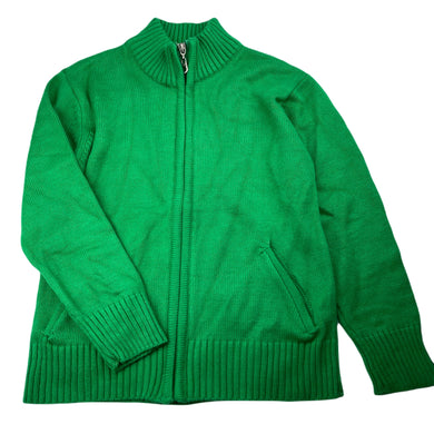 Boys Wenice, green knitted zip up sweater, EUC, size 8-9,  