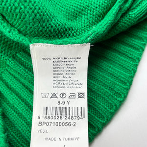 Boys Wenice, green knitted zip up sweater, EUC, size 8-9,  