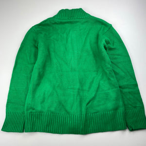 Boys Wenice, green knitted zip up sweater, EUC, size 8-9,  