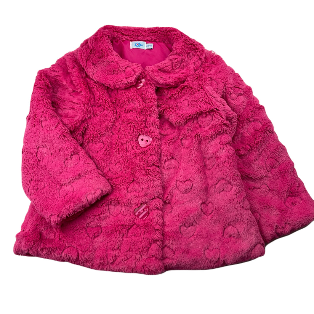 Girls Alco, lined faux fur jacket / coat, GUC, size 3,  