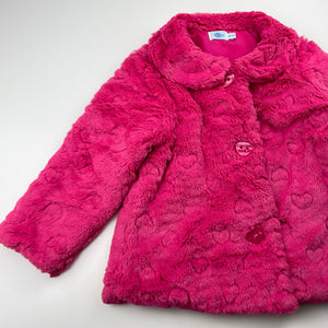 Girls Alco, lined faux fur jacket / coat, GUC, size 3,  