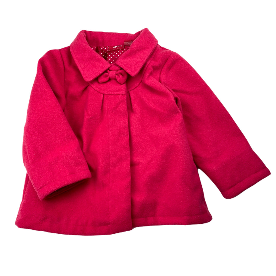 Girls Sprout, pink jacket / coat, L: 37cm, GUC, size 2,  