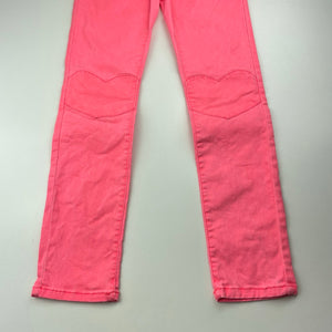 Girls H&M, stretch cotton pants, adjustable, Inside leg: 58.5cm, small marks front & back, FUC, size 9,  