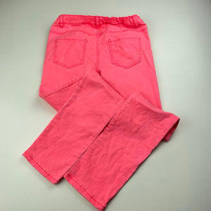 Girls H&M, stretch cotton pants, adjustable, Inside leg: 58.5cm, small marks front & back, FUC, size 9,  