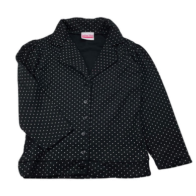 Girls Tickled Pink, black & white spot lightweight jacket / top, EUC, size 6,  
