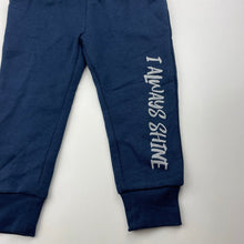 Load image into Gallery viewer, Girls Young Original, navy fleece lined track pants, elasticated, Inside leg: 32.5cm, NEW, size 3,  