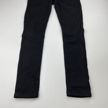 Load image into Gallery viewer, Girls Target, black stretch denim jeans, adjustable, Inside leg: 58.5cm, GUC, size 8,  