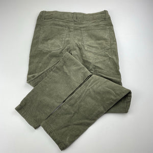 Girls Miss Understood, khaki stretch corduroy pants, adjustable, Inside leg: 59cm, NEW, size 9,  