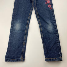 Load image into Gallery viewer, Girls Target, embroidered stretch denim jeans, adjustable, Inside leg: 49cm, FUC, size 6,  