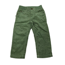Load image into Gallery viewer, Boys Jack &amp; Milly, green corduroy pants, elasticated, Inside leg: 31cm, EUC, size 2,  