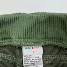 Load image into Gallery viewer, Boys Jack &amp; Milly, green corduroy pants, elasticated, Inside leg: 31cm, EUC, size 2,  