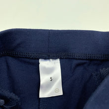 Load image into Gallery viewer, Girls Target, navy stretchy pants, elasticated, Inside leg: 45cm, EUC, size 5,  